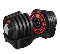 Yaheetech Haltères Musculation, Haltères Réglables, 1,5-18/3-24/2-40kg, avec Base de Rangement, Plaques de Poids, Poignée Antidérapante, pour Entraînement à Domicile Bureau Gym