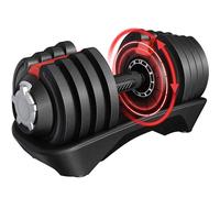 Yaheetech Haltères Musculation, Haltères Réglables, 1,5-18/3-24/2-40kg, avec Base de Rangement, Plaques de Poids, Poignée Antidérapante, pour Entraînement à Domicile Bureau Gym