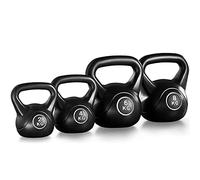 Yaheetech Kettlebell 4 Pieces Kettlebell 2/4/6/8 kg Pour l'entraînement à Domicile ou Gym Exercices de Musculation Poignée Antidérapante Noir