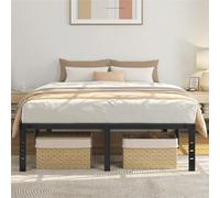 Yaheetech Lit Double 140x200cm en Métal Assemblage Simple pour Petits Espaces Adultes Noir