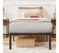 Yaheetech Lit Simple en Métal Assemblage Simple pour Petits Espaces Adultes 90x200 cm Noir