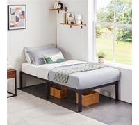 Yaheetech Lit Simple 90x200×36.5 cm en Métal Assemblage Simple pour Petits Espaces Adultes Noir