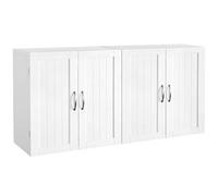 Yaheetech Lot de 2 Armoire Murale Salle de Bains Toilette Placard Commode Suspendu pour Cuisine Salon Stockage Blanc