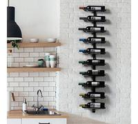 Yaheetech Lot de 2 Etagère à Vin Métal Porte Bouteilles de Vin Mural 20 Bouteilles Totales Bar Cuisine