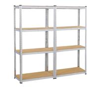 Yaheetech Lot de 2 Étagères de Rangement 80 × 40 × 160 cm Charge chaque tablette 130 kg Meuble de Garage Atelier Cuisine Salon