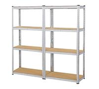 Yaheetech Lot de 2 Étagères de Rangement Lourde, 80 × 40 × 160 cm, Argent