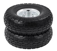 Yaheetech Lot de 2 Roues Increvables avec Pneus Pleins Roues de Brouette Pour Chariot de Jardin Jante en Métal, Noir