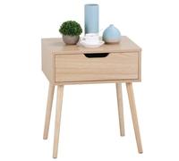 Yaheetech Lot de 2 Tables de Chevet Scandinaves, Tables de Nuit, Tables d'Appoint avec 1 Tiroir, Table de Lit pour Salon Couloir Chambre Bureau Moderne (Tiroir en Bois, Brun)