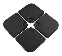 Yaheetech Lot de 4 Dalles Carrées de Lestage pour Parasol 50 × 50 × 7,5 cm | Base Parasol en HDPE à Remplir d'eau 60 L ou du Sable 80 kg avec Poignée et Connecteur Métallique pour Parasol Déporté