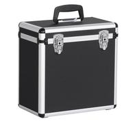 Yaheetech Mallette de Rangement pour Disques Vinyles de 33 Tours pour Collection de DJ avec Fermeture à Clé, Noir