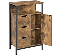 Yaheetech Meuble de Rangement Salle de Bains, 55,5× 30× 86,5 cm Brun