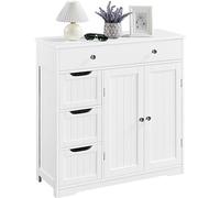 Yaheetech Meuble Rangement Salle de Bain, 81 cm × 30 cm × 81,5 cm Blanc