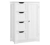 Yaheetech Meuble Salle de Bain Rangement 30 x 55 x 82 cm Blanc