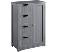 Yaheetech Meuble Salle de Bain Rangement, Armoire avec 4 Tiroirs/1 Porte/Etagère Réglable, pour Salon/Cuisine/Chambre/Toilette 56 x 30 x 82 cm/Gris Foncé