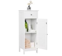 Yaheetech Meuble Salle de Bains Rangement, Petit Colonne Salle de Bain, 1 Tiroir et 1 Placard, Armoire Rangement Toilette/Cuisine/Salon 32 x 30 x 87 cm Blanc