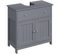 Yaheetech Meuble sous Lavabo Salle de Bain, Armoire de Rangement sous Vasque, avec 1 Tiroir et 2 Portes, en MDF, Anti-humidité, Meuble de Rangement Toilette, 60 × 30 × 60 cm Gris Foncé