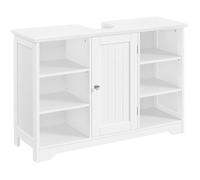 Yaheetech Meuble sous Lavabo Salle de Bain Armoire sous Vasque Meuble de Rangement sous Évier avec 6 Compatiments 60×30×90cm Blanc