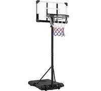 Yaheetech Panier de Basket Portable Réglable en Hauteur 216-246 cm Panier de Basket Extérieur/Intérieur Noir et Blanc