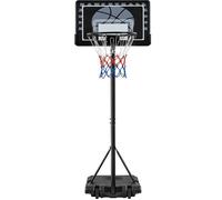 Yaheetech Panier de Basket Portable Réglable en Hauteur 219-249 cm sur Pied à Roulettes Arrière Robuste Noir