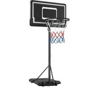 Yaheetech Panier de Basket Réglable en Hauteur 219-249 cm avec Roulette Base Lestage Panneau et Arrière Solide Extérieur-Intérieur