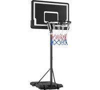 Yaheetech Panier de Basket Réglable en Hauteur de 182 à 215 cm, avec roulettes, Base de Lestage Panneau et Arrière Solide, Extérieur/Intérieur,pour Enfants et Jeunes