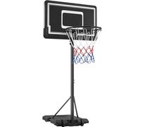 Yaheetech Panier de Basket Réglable en Hauteurde de 182 à 215 cm, avec roulettes, Base de Lestage Panneau et Arrière Solide, Extérieur/Intérieur,pour Enfants et Jeunes