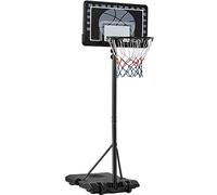 Yaheetech Panier de Basket sur Pied Portable Hauteur Réglable | Poteau en Métal et Panneau PE Résistants, Base de Lestage à Roulettes de Déplacement, avec Filet, Outils et Notice de Montage