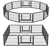 Yaheetech Parc Chien 12 Panneaux 60 cm H Enclos pour Chien/Chiot/Lapin/Canard/Animaux de Compagnie avec 2 Portes