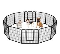 Yaheetech Parc pour Chien 12 Panneaux Cage pour Chien Enclos en métal pour Chiots Rongeur Lapin Chenil pour Chien 80cm de Hauteur