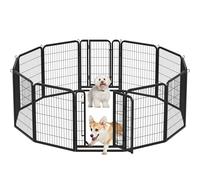 Yaheetech Parc pour Chien 12 Panneaux Cage pour Chiens Enclos Chien Chiot Lapin Rongeur en métal 80 cm de Hauteur