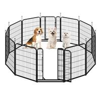 Yaheetech Parc pour Chien 12 Panneaux Enclos Chiens Chiot Lapin Canard Rongeur 65 x 80 cm Enclos Clôture en Métal Chenil Exterieur avec piquets à Sommet Ovale et Plat