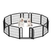 Yaheetech Parc pour Chien 12 Panneaux Enclos Chiens Chiot Lapin Rongeur Cage pour Chien Interieur Clôture en Métal pour Exercice Extérieur Pliable 60x60 cm