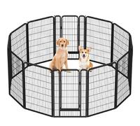 Yaheetech Parc pour Chien 12 Panneaux Enclos Chiens Chiot Lapin Rongeur Exterieur Cage pour Chien Interieur avec Porte 71x120 cm