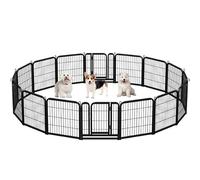 Yaheetech Parc pour Chien 16 Panneaux Cage pour Chien Interieur Enclos Chiens Chiot Lapin Rongeur Chenil pour Chiens Clôture en Métal Pliable 60x60cm