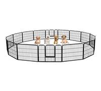 Yaheetech Parc pour Chien 16 Panneaux Enclos Chien Cage pour Chien Parc a Chiot Canard Lapin Rongeur 80 x 60 cm Clôture Barriere Extérieur en Métal Pliable