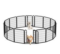 Yaheetech Parc pour Chien 16 Panneaux Enclos Chien Chiot Lapin Rongeur Cage pour Chiens Interieur Clôture Chiens Chenil Exterieur 80cm
