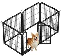 Yaheetech Parc pour Chien 6 Panneaux Cage pour Chien Interieur Enclos Chien Chiot Lapin Rongeur Clôture Grille Chenil en Métal pour Exercice Pliable 60x60 cm