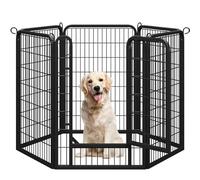 Yaheetech Parc pour Chien 6 Panneaux Cage pour Chien Interieur Enclos pour Petit Animal Chiens Chiot Lapin Canard Clôture en Métal Chenil Exterieur avec Porte