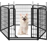 Yaheetech Parc pour Chien 6 Panneaux Enclos Chiens Chiot Lapin Canard Rongeur 65 x 80 cm Enclos Clôture en Métal Chenil Exterieur avec piquets à Sommet Ovale et Plat