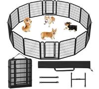 Yaheetech Parc pour Chien 65 x 80 cm 16 Panneaux Enclos Chien Chiot Pliant | Enclos Chiot Lapin Canard Rongeur Cage pour Chien Clôture en Métal Chenil intérieur/extérieur avec sac de rangement