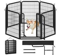 Yaheetech Parc pour Chien 65 x 80 cm 8 Panneaux Enclos Chien Chiot Pliant | Enclos Chiot Lapin Canard Rongeur Cage pour Chien Clôture en Métal Chenil intérieur/extérieur avec sac de rangement