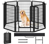Yaheetech Parc pour Chien 68 x 100 cm 8 Panneaux Enclos Chien Chiot Lapin Canard Rongeur Enclos Cage pour Chien Clôture en Métal Chenil Exterieur avec Sac de Rangement