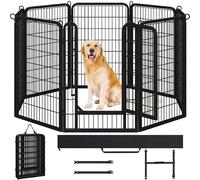 Yaheetech Parc pour Chien 68 x 100 cm 8 Panneaux Enclos Chien Chiot Pliant | Enclos Chiot Lapin Canard Rongeur Cage pour Chien Clôture en Métal Chenil intérieur/extérieur avec sac de rangement