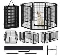 Yaheetech Parc pour Chien 68 x 100 cm 8 Panneaux Enclos Chien Clôture-Antirouille polyvalente-Enclos Cage Clôture en Métal