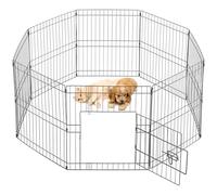 Yaheetech Parc pour Chien 8 Panneaux Cage pour Chiens Enclos Pliant Clôture Grille Chenil pour Chien en Métal Extérieur Interieur 61 x 52cm