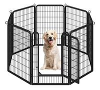 Yaheetech Parc pour Chien 8 Panneaux Enclos Chiens Chiot Lapin Canard Rongeur 68 x 100 cm Enclos Cage pour Chien Clôture en Métal Chenil Exterieur avec Porte