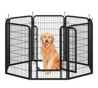 Yaheetech Parc pour Chien 8 Panneaux Enclos Chiens Chiot Lapin Canard Rongeur 68 x 100 cm Enclos Clôture en Métal Chenil Exterieur avec piquets à Sommet Ovale et Plat