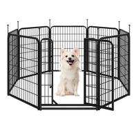Yaheetech Parc pour Chien en 8 Panneaux Enclos pour Chien en Métal avec Porte Verrouillable Parc pour Animaux de Compagnie, Noir