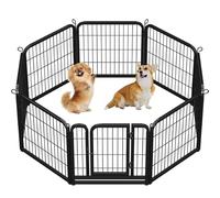 Yaheetech Parc pour Chien Enclos Chien Chiot Lapin Rongeur Cage pour Chiens Clôture en Métal Chenil pour Chiens Interieur Exterieur 63cm
