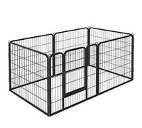Yaheetech Parc pour Chien Enclos Interieur Cage pour Chien 6 Panneaux Parc Enclos pour Chiens Chiots Lapins Métal 80 x 80 cm Noir